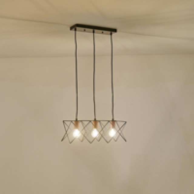 ΦΩΤΙΣΤΙΚΟ ΚΡΕΜΑΣΤΟ ΜΕΤΑΛΛΟ 3ΦΩΤΟ 3XE27 Max 15w 517X175X1240mm ΜΑΥΡΟ ARTE ILLUMINA BRAWCK