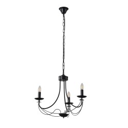 ΦΩΤΙΣΤΙΚΟ ΚΡΕΜΑΣΤΟ ΜΕΤΑΛΛΟ 3ΦΩΤΟ 3XE27 Max15w 470X600mm ΜΑΥΡΟ ΔΙΑΦΑΝΕΣ ΓΥΑΛΙ ARTE ILLUMINA VAULT