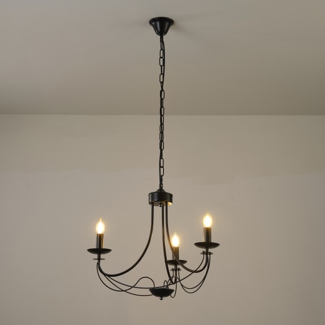 ΦΩΤΙΣΤΙΚΟ ΚΡΕΜΑΣΤΟ ΜΕΤΑΛΛΟ 3ΦΩΤΟ 3XE27 Max 15w  470X600mm ΜΑΥΡΟ ΔΙΑΦΑΝΕΣ ΓΥΑΛΙ ARTE ILLUMINA KRISTALLO