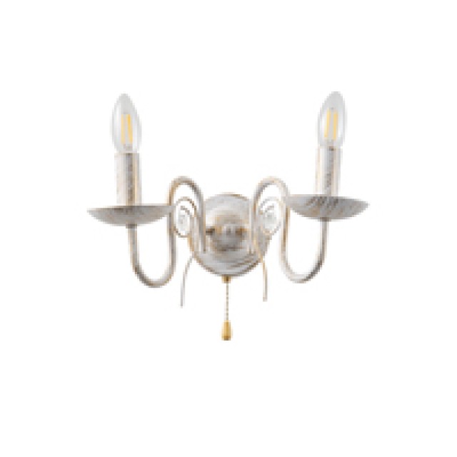 ΑΠΛΙΚΑ ΤΟΙΧΟΥ ΜΕΤΑΛΛΙΚΗ 2XE27 Max 15w  210X300mm ΔΙΑΦΑΝΕΣ ΓΥΑΛΙ ARTE ILLUMINA KRISTALLO