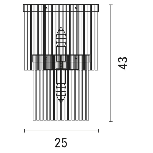 ARTE ILLUMINA ΑΠΛΙΚΑ ΤΟΙΧΟΥ 2xΕ14 25x43 ΧΡΥΣΟ