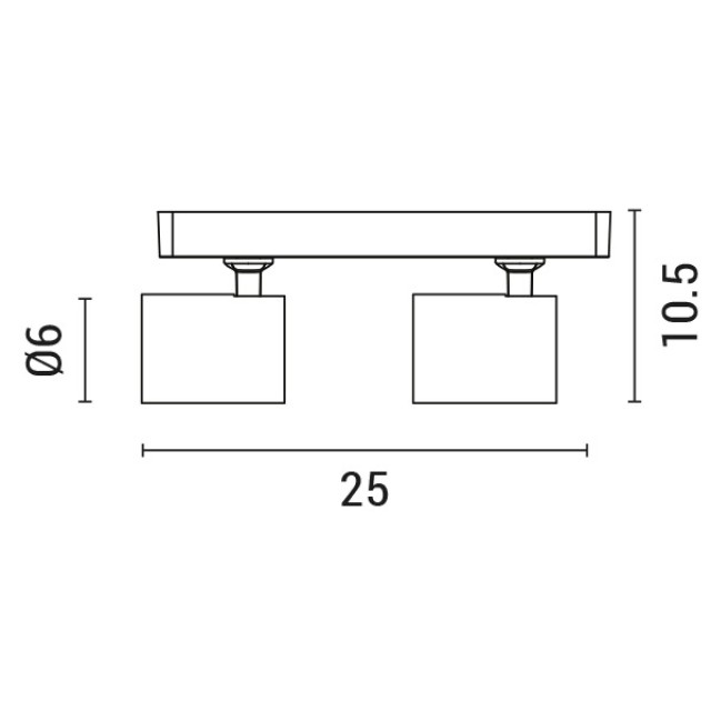 ΣΠΟΤ ΟΡΟΦΗΣ ΔΙΠΛΟ GU10 2xMax 10W S1980 ΜΑΥΡΟ ARTE ILLUMINA BRAVA