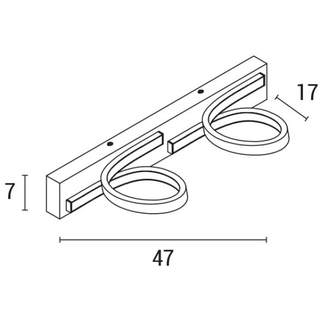 ARTE ILLUMINA ΑΠΛΙΚΑ ΤΟΙΧΟΥ LED 16W 4000Κ 2Φ 470X70X170 ΛΕΥΚΟ