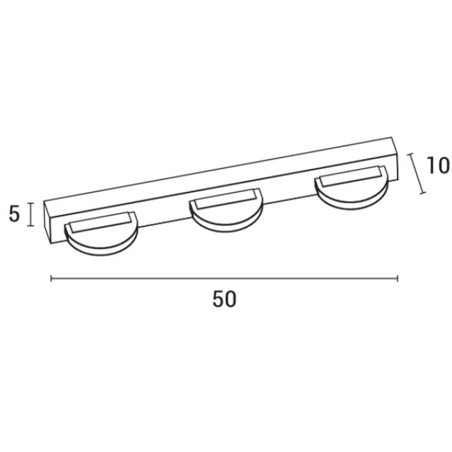 ΑΠΛΙΚΑ ΤΟΙΧΟΥ LED 12W 720Lm  4000Κ ΟΒΑΛ 3Φ 500X50X100 ΝΙΚΕΛ ARTE ILLUMINA