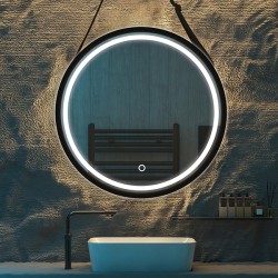 ΚΑΘΡΕΠΤΗΣ ΣΤΡΟΓΓΥΛΟΣ TOUCH LED ΜΕ ΜΑΥΡΟ ΣΤΗΡΙΓΜΑ 20w 1680lm 3CCT(3000-4000-6000K)600mm ARTE ILLUMINA MIRO