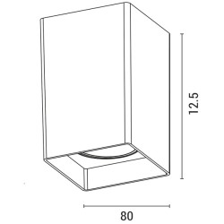 ΦΩΤΙΣΤΙΚΟ ΟΡΟΦΗΣ ΠΛΑΣΤΙΚΟ ΤΕΤΡΑΓΩΝΟ 1XGU10 MAX 8W 80X80X125 ΜΑΥΡΟ ARTE ILLUMINA BOXI