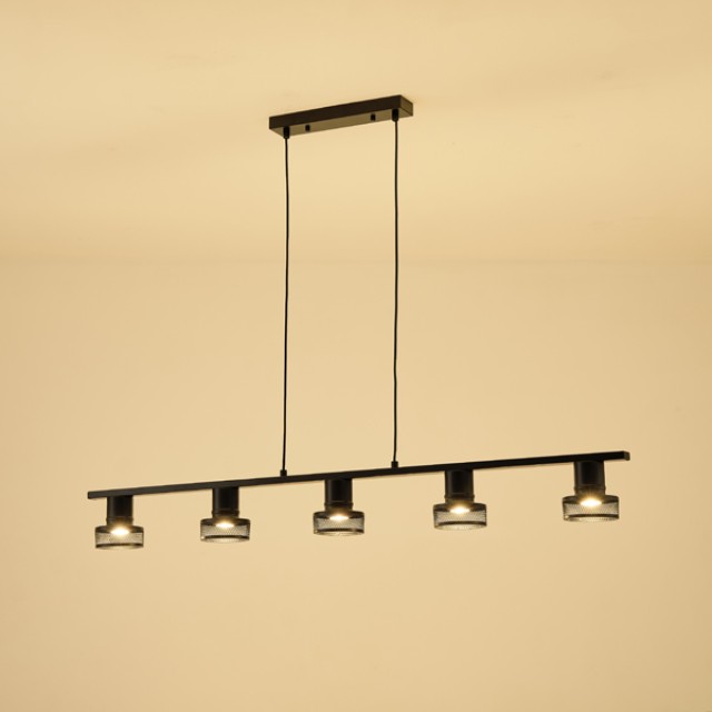 ΣΠΟΤ ΟΡΟΦΗΣ ΜΕ ΔΙΧΤΥ ΠΕΝΤΑΠΛΟ E27 Max 15w 1180X100X1180mm ΜΑΥΡΟ ARTE ILLUMINA SOLUN