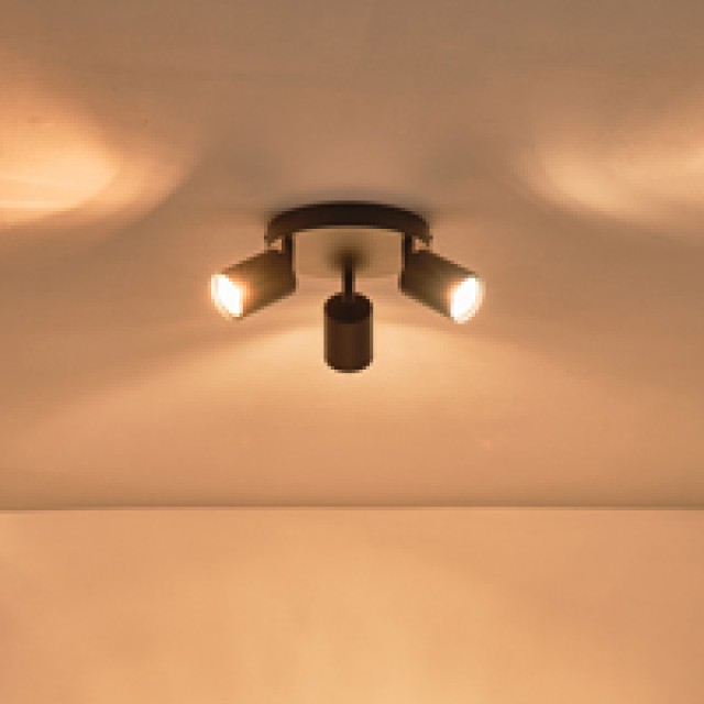 ΣΠΟΤ ΜΕΤΑΛΛΙΚΟ 3ΦΩΤΟ 3XGU10 Max 7w Φ180X135mm  ΜΑΥΡΟ ARTE ILLUMINA OLYMP