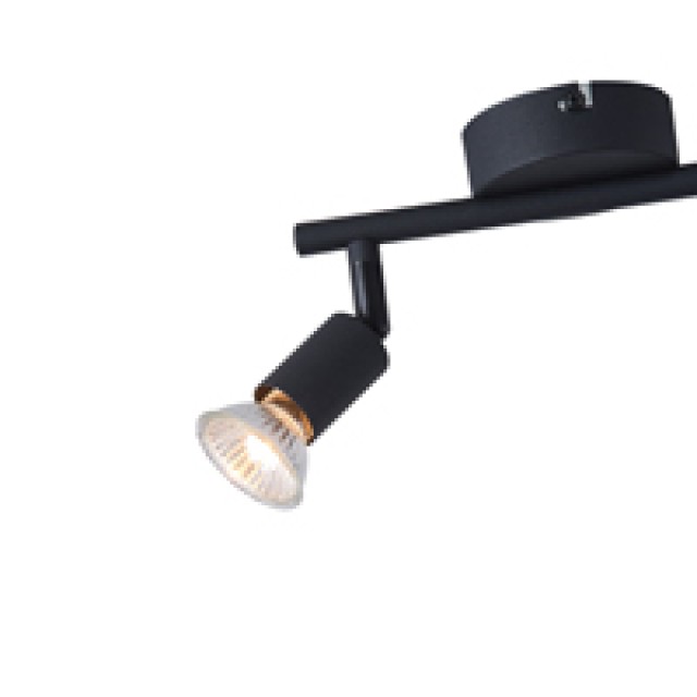 ΣΠΟΤ ΚΙΝΗΤΟ 2ΦΩΤΟ ΜΕΤΑΛΛΙΚΟ  2XGU10 Max 7W 220X80X125mm ΜΑΥΡΟ ARTE ILLUMINA VORRAS