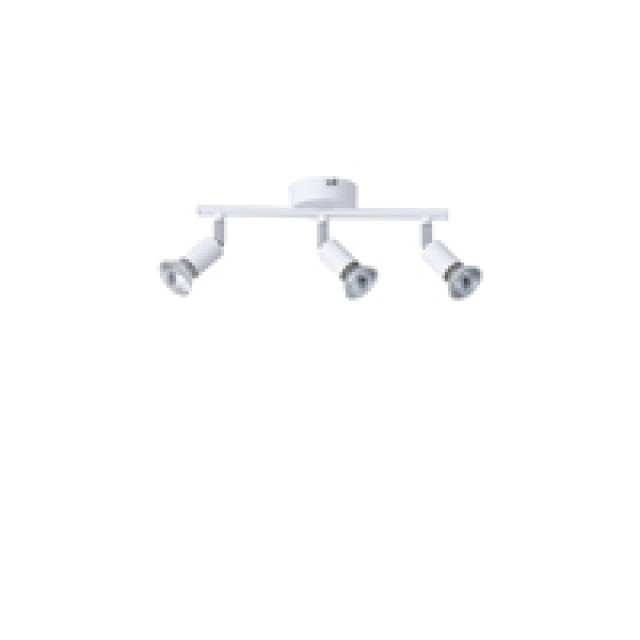 ΣΠΟΤ ΚΙΝΗΤΟ 3ΦΩΤΟ ΜΕΤΑΛΛΙΚΟ ΛΕΥΚΟ 3XGU10 Max 7w 300X80X125mm ARTE ILLUMINA VORRAS