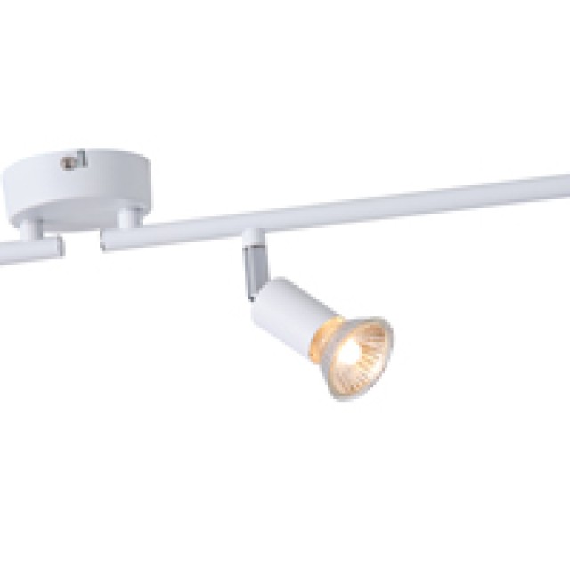 ΣΠΟΤ ΚΙΝΗΤΟ 4ΦΩΤΟ ΜΕΤΑΛΛΙΚΟ Max 7W 4XGU10 600X80X130mm ΛΕΥΚΟ ARTE ILLUMINA VORRAS