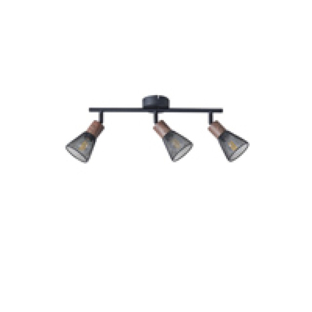 ΣΠΟΤ ΜΑΥΡΟ ΜΕ ΞΥΛΟ ΚΑΙ ΔΙΧΤΥ 3XE14 390X80X145mm ARTE ILLUMINA MESHY