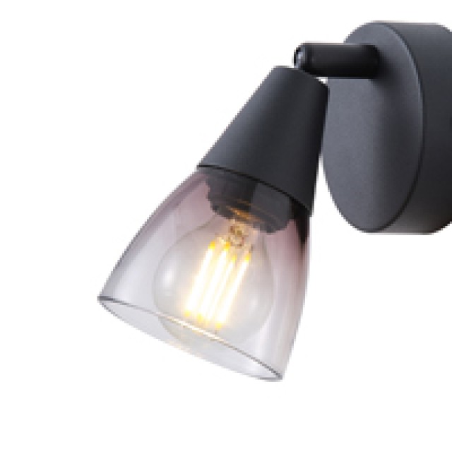 ΣΠΟΤ ΜΕΤΑΛΛΙΚΟ ΜΕ SMOKY ΓΥΑΛΙ 1XE14 D80XH165mm ARTE ILLUMINA CLASSY