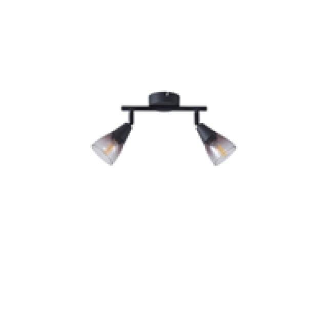 ΣΠΟΤ ΜΕΤΑΛΛΙΚΟ ΜΕ SMOKY ΓΥΑΛΙ 2ΦΩΤΟ 2XE14  220X80X165mm ARTE ILLUMINA CLASSY