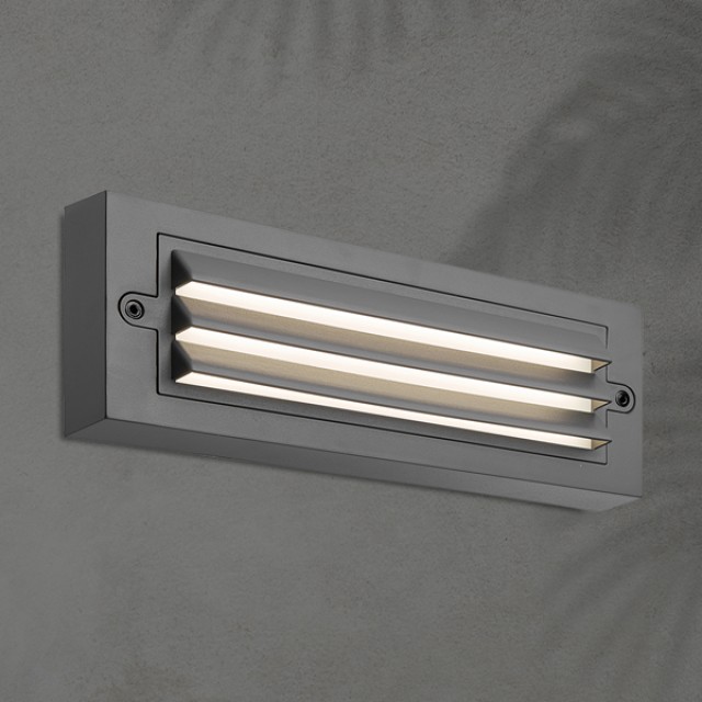 ΦΩΤΙΣΤΙΚΟ ΤΟΙΧΟΥ ΜΕ ΓΡΙΛΙΕΣ LED 6W 255X42X90 3CCT IP65 ΓΡΑΦΙΤΗΣ ARTE ILLUMINA SENARIO ΦΩΤΙΣΤΙΚΟ ΤΟΙΧΟΥ ΜΕ ΓΡΙΛΙΕΣ LED 6W 255X42X90 3CCT IP65 ΓΡΑΦΙΤΗΣ ARTE ILLUMINA SENARIO