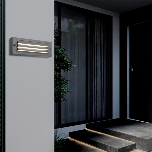 ΦΩΤΙΣΤΙΚΟ ΤΟΙΧΟΥ ΜΕ ΓΡΙΛΙΕΣ LED 6W 255X42X90 3CCT IP65 ΓΡΑΦΙΤΗΣ ARTE ILLUMINA SENARIO ΦΩΤΙΣΤΙΚΟ ΤΟΙΧΟΥ ΜΕ ΓΡΙΛΙΕΣ LED 6W 255X42X90 3CCT IP65 ΓΡΑΦΙΤΗΣ ARTE ILLUMINA SENARIO