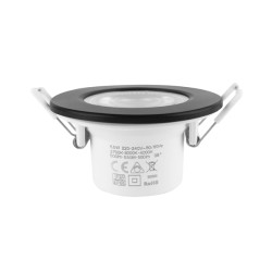 ΣΠΟΤ ΧΩΝΕΥΤΟ ΣΤΕΓΑΝΟ ΣΤΑΘΕΡΟ 5.5W Φ90 TRIAC 3CCT IP65 ΛΕΥΚΟ +ΜΑΥΡΟ ΚΑΠΑΚΙ