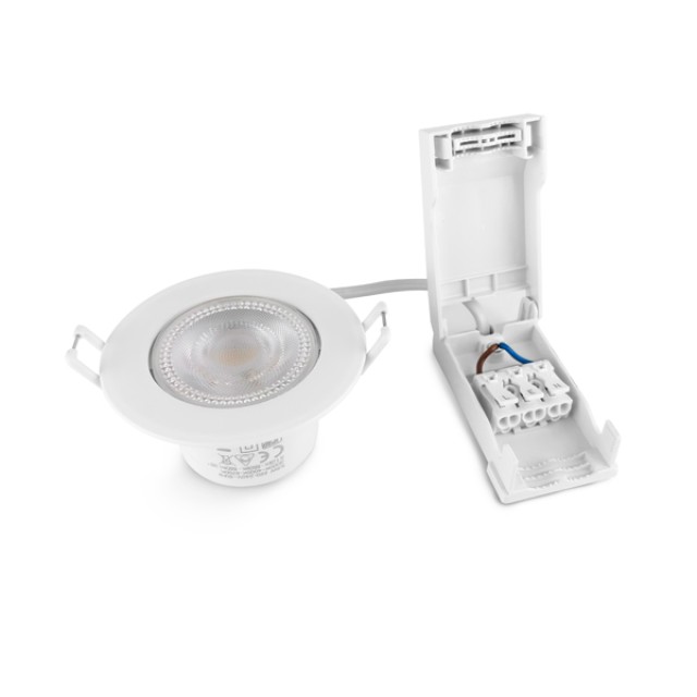 ΣΠΟΤ ΧΩΝΕΥΤΟ ΣΤΕΓΑΝΟ ΚΙΝΗΤΟ 5.5W Φ87 TRIAC 3CCT IP44 MΕ CONNECTION BOX ΛΕΥΚΟ