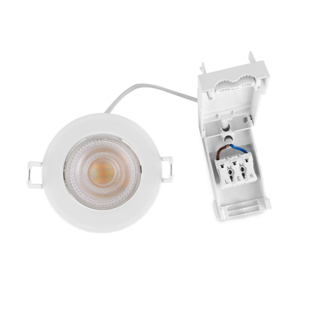 ΣΠΟΤ ΧΩΝΕΥΤΟ ΣΤΕΓΑΝΟ ΚΙΝΗΤΟ 5.5W Φ87 TRIAC 3CCT IP44 MΕ CONNECTION BOX ΛΕΥΚΟ