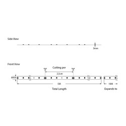 ΤΑΙΝΙΑ LED 5M 12W 12V 3000K 120L/M IP54 PRO