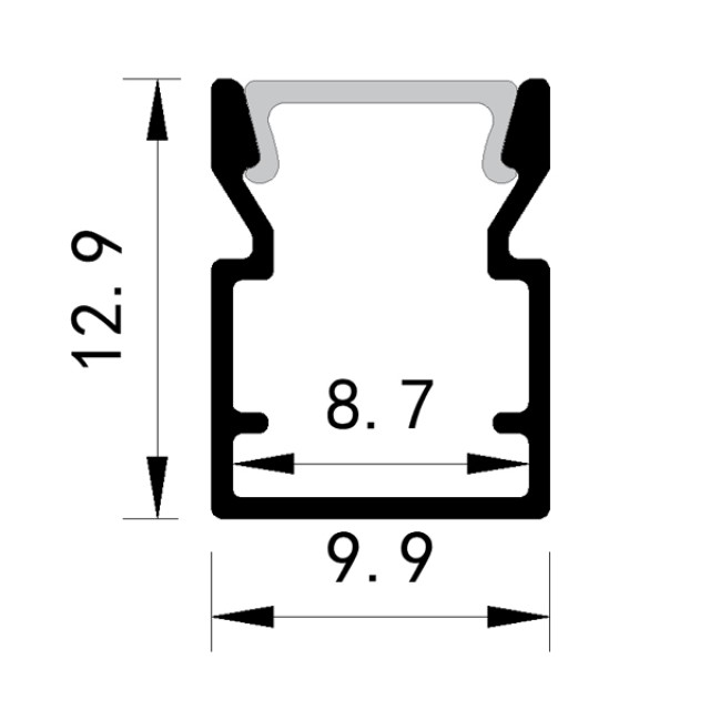 ΠΡΟΦΙΛ ΕΞΩΤΕΡΙΚΟ 2000*9,9*12.9 45° PLUS