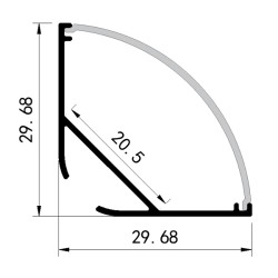 ΠΡΟΦΙΛ ΔΙΠΛΟ ΓΩΝΙΑ 2000*29,68*29,68 90° PLUS