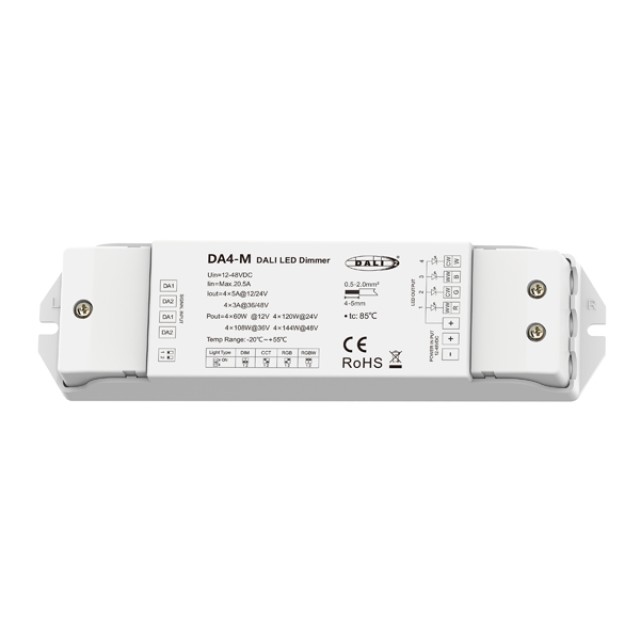 DIMMER DALI LED \'\'DA4-M\'\' 4 ΚΑΝΑΛΙΑ 12-24VDC/4CH*5A 36-48VDC/4CH*3A