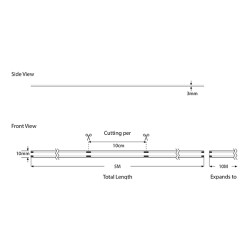 ΤΑΙΝΙΑ LED COB 5M 12W 24V RGBW 3000K 640L/M IP44 PRO