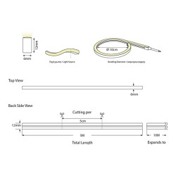 NEON LIGHT LED 5M 8W 24V ΠΟΡΤΟΚΑΛΙ IP44 PRO
