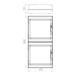 ΠΙΝΑΚΑΣ ΕΞΩΤΕΡΙΚΟΣ LUX 4Χ18 (2Χ2Χ36) IP65 (PE+N)