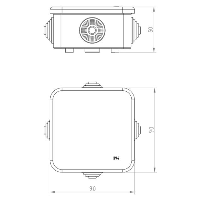 ΜΠΟΥΑΤ ΕΞΩΤΕΡΙΚΟ 80X80X42 IP55 ΛΕΥΚΟ