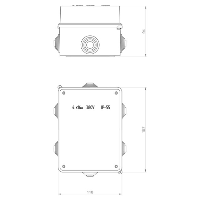 ΜΠΟΥΑΤ ΕΞΩΤΕΡΙΚΟ 158X118X94 ΜΕ ΜΕΤΑΛΛΙΚΗ ΒΙΔΑ IP55 ΓΚΡΙ
