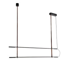 ΦΩΤΙΣΤΙΚΟ ΚΡΕΜΑΣΤΟ ΜΕΤΑΛΛΟ-ΔΕΡΜΑ LED 2x20W 2460Lm 3000K 1400X60X1200mm ΜΑΥΡΟ ARTE ILLUMINA LINEA