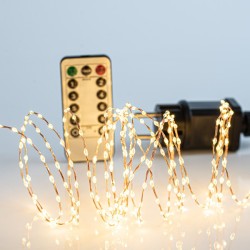 ΣΕΙΡΑ, 300 MINI LED, ΜΕΤΑΣΧΗΜΑΤΙΣΤΗ, ΤΗΛΕΧΕΙΡΙΣΤΗΡΙΟ (ON/OFF, TIMER, DIMMER), ΜΠΡΟΝΖΕ ΧΑΛΚΙΝΟ ΚΑΛΩΔΙΟ, ΘΕΡΜΟ ΛΕΥΚΟ LED ANA 1.5cm, ΠΡΟΕΚΤΑΣΗ ΠΑΡΟΧΗΣ 3m, ΙΡ44