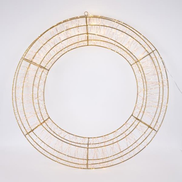 ΣΤΕΦΑΝΙ 80cm, 1680 LED, 31V ΜΕΤΑΣΧΗΜΑΤΙΣΤΗ, TIMER, MΠΡΟΝΖΕ ΜΕΤΑΛΛΙΚΟΣ ΣΚΕΛΕΤΟΣ, ΜΠΡΟΝΖΕ ΧΑΛΚΙΝΟ ΚΑΛΩΔΙΟ, ΘΕΡΜΟ ΛΕΥΚΟ LED, ΠΡΟΕΚΤΑΣΗ ΠΑΡΟΧΗΣ 5m, IP44