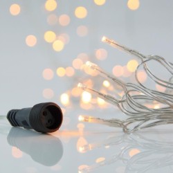 ΣΕΙΡΑ, 100 LED 3mm, 31V ΜΕΤΑΣΧΗΜΑΤΙΣΤΗ, 4 ΕΠΕΚΤΑΣΕΙΣ ΕΩΣ 3 ΣΕΤ, ΔΙΑΦΑΝΟ PVC ΚΑΛΩΔΙΟ, ΘΕΡΜΟ ΛΕΥΚΟ LED ΑΝΑ 5cm, ΠΡΟΕΚΤΑΣΗ ΠΑΡΟΧΗΣ 3m, ΙP44