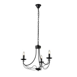 ΦΩΤΙΣΤΙΚΟ ΚΡΕΜΑΣΤΟ ΜΕΤΑΛΛΟ 3ΦΩΤΟ 3XE27 Max15w 470X600mm ΜΑΥΡΟ ΔΙΑΦΑΝΕΣ ΓΥΑΛΙ ARTE ILLUMINA VAULT