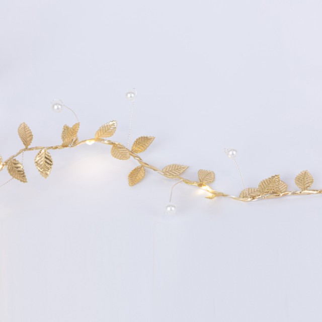ΣΕΙΡΑ 15 MINI LED ME ΔΙΑΚΟΣΜΗΤΙΚΑ ΦΥΛΛΑ ΚΑΙ ΠΕΡΛΕΣ, ΜΠΑΤΑΡΙΑΣ 3ΧΑΑ, TIMER, ΘΕΡΜΟ ΛΕΥΚΟ LED, ΑΣΗΜΙ ΧΑΛΚΙΝΟ ΚΑΛΩΔΙΟ, ΠΡΟΕΚΤΑΣΗ ΠΑΡΟΧΗΣ 30cm, IP20