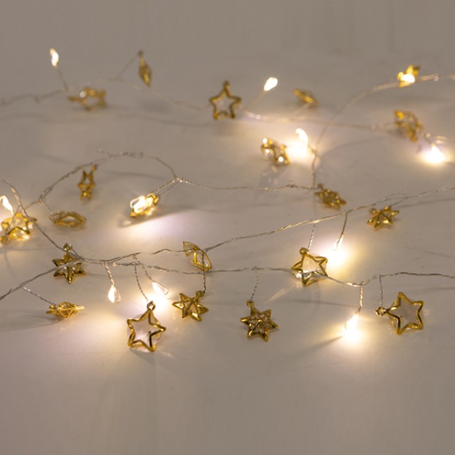 ΣΕΙΡΑ 20 MINI LED ΜΕ ΔΙΑΚΟΣΜΗΤΙΚΑ ΑΣΤΕΡΙΑ , ΜΠΑΤΑΡΙΑΣ 3ΧΑΑ, TIMER, ΘΕΡΜΟ ΛΕΥΚΟ LED, ΑΣΗΜΙ ΧΑΛΚΙΝΟ ΚΑΛΩΔΙΟ, ΠΡΟΕΚΤΑΣΗ ΠΑΡΟΧΗΣ 30cm, IP20