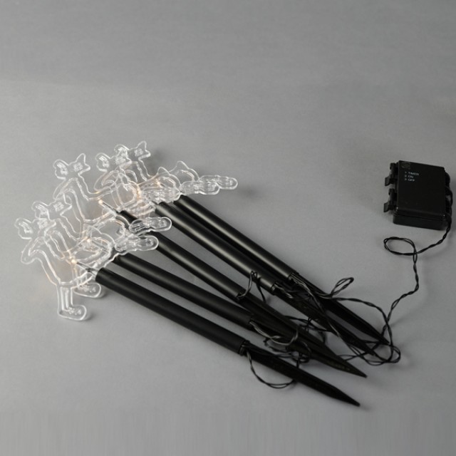 ΣΕΙΡΑ, 5 LED 3mm, 5 ΤΑΡΑΝΔΟΙ ΜΕ ΡΑΒΔΙ ΓΙΑ ΕΔΑΦΟΣ 37cm, ΗΛΙΑΚΟ ΣΥΛΛΕΚΤΗ ΜΕ ΑΙΣΘΗΤΗΡΑ, ΜΑΥΡΟ ΚΑΛΩΔΙΟ, ΘΕΡΜΟ ΛΕΥΚΟ LED ΑΝΑ 35cm, ΠΡΟΕΚΤΑΣΗ ΠΑΡΟΧΗΣ 200cm, IP44