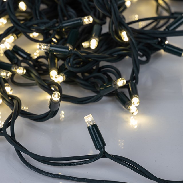 ΣΕΙΡΑ, 100 LED 5mm ΜΕ ΚΑΛΥΜΜΑ, 230V, 2 ΕΠΕΚΤΑΣΕΙΣ ΕΩΣ 9 ΣΕΤ, ΠΡΑΣΙΝΟ ΚΑΟΥΤΣΟΥΚ ΚΑΛΩΔΙΟ, DAYLIGHT LED ΑΝΑ 10cm, IΡ65 (ΧΩΡΙΣ ΠΡΟΕΚΤΑΣΗ ΠΑΡΟΧΗΣ)
