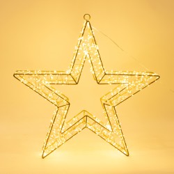 ΑΣΤΕΡΙ ΦΩΤΙΖΟΜΕΝΟ 50cm, 1200 LED, 31V ΜΕΤΑΣΧΗΜΑΤΙΣΤΗ, TIMER, ΜΠΡΟΝΖΕ ΜΕΤΑΛΛΙΚΟΣ ΣΚΕΛΕΤΟΣ, ΜΠΡΟΝΖΕ ΧΑΛΚΙΝΟ ΚΑΛΩΔΙΟ, ΘΕΡΜΟ LED, ΠΡΟΕΚΤΑΣΗ ΠΑΡΟΧΗΣ 5m, IP44