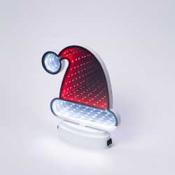ΔΙΑΚΟΣΜΗΤΙΚΟ ΣΧΕΔΙΟ ΚΑΘΡΕΦΤΗΣ ΜΕ LED ΤΑΙΝΙΑ, 40 LED, ΣΚΟΥΦΑΚΙ ΑΓΙΟΣ ΒΑΣΙΛΗΣ 16x17cm, ΜΠΑΤΑΡΙΑΣ 3xAAA, KOKKINO & ΛΕΥΚΟ LED, IP20