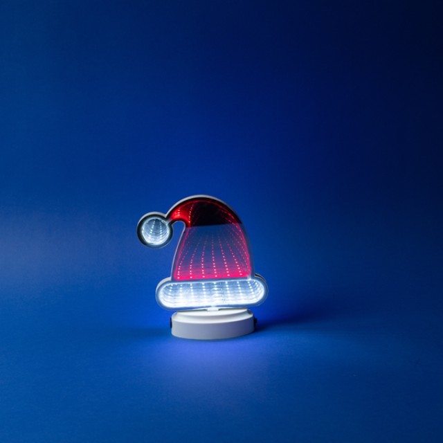 ΔΙΑΚΟΣΜΗΤΙΚΟ ΣΧΕΔΙΟ ΚΑΘΡΕΦΤΗΣ ΜΕ LED ΤΑΙΝΙΑ, 40 LED, ΣΚΟΥΦΑΚΙ ΑΓΙΟΣ ΒΑΣΙΛΗΣ 16x17cm, ΜΠΑΤΑΡΙΑΣ 3xAAA, KOKKINO & ΛΕΥΚΟ LED, IP20
