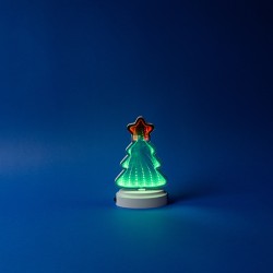 ΔΙΑΚΟΣΜΗΤΙΚΟ ΣΧΕΔΙΟ ΚΑΘΡΕΦΤΗΣ ΜΕ LED ΤΑΙΝΙΑ, 35 LED, ΔΕΝΤΡΟ ΜΕ ΑΣΤΕΡΙ 20x12.5cm, ΜΠΑΤΑΡΙΑΣ 3xAAA, ΠΡΑΣΙΝΟ & ΚΟΚΚΙΝΟ LED, IP20