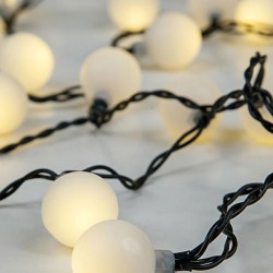 ΣΕΙΡΑ, 80 LED 5mm, ΛΕΥΚΕΣ ΜΠΑΛΕΣ Φ2cm, 31V ΜΕΤΑΣΧΗΜΑΤΙΣΤΗ, ΠΡΑΣΙΝΟ PVC ΚΑΛΩΔΙΟ, ΘΕΡΜΟ ΛΕΥΚΟ LED ΑΝΑ 8cm, ΠΡΟΕΚΤΑΣΗ ΠΑΡΟΧΗΣ 3m, IP44