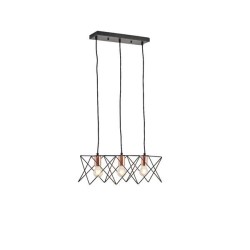 ΦΩΤΙΣΤΙΚΟ ΚΡΕΜΑΣΤΟ ΜΕΤΑΛΛΟ 3ΦΩΤΟ 3XE27 Max15w 517X175X1240mm ΜΑΥΡΟ ARTE ILLUMINA BRAWCK