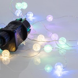 ΚΟΥΡΤΙΝΑ, 140 MINI LED, ΚΡΑΚΕΛΕ ΜΠΑΛΕΣ 1.3cm, 31V ΜΕΤΑΣΧΗΜΑΤΙΣΤΗ, 4 ΕΠΕΚΤΑΣΕΙΣ ΕΩΣ 3 ΣΕΤ, ΑΣΗΜΙ ΧΑΛΚΙΝΟ ΚΑΛΩΔΙΟ, ΧΡΩΜΑΤΙΣΤΟ LED (H150 x W100cm, 20 ΣΕΙΡΕΣ x 12 LED), ΠΡΟΕΚΤΑΣΗ ΠΑΡΟΧΗΣ 3m, IP44