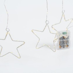 ΚΟΥΡΤΙΝΑ, 184 MINI LED, 8 ΜΕΤΑΛΛΙΚΑ ΑΣΤΕΡΙΑ 12cm, ΧΡΟΝΟΔΙΑΚΟΠΤΗ, ΔΙΑΦΑΝΟ PVC ΚΑΛΩΔΙΟ, DAYLIGHT LED (H155 x W175cm), ΠΡΟΕΚΤΑΣΗ ΠΑΡΟΧΗΣ 50cm, IP44