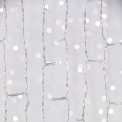ΚΟΥΡΤΙΝΑ, 500 FLASH LED 5mm, 31V ΜΕΤΑΣΧΗΜΑΤΙΣΤΗ, 4 ΕΠΕΚΤΑΣΕΙΣ ΕΩΣ 3 ΣΕΤ, ΔΙΑΦΑΝΟ PVC ΚΑΛΩΔΙΟ, ΛΕΥΚΟ LED (H250 x L300cm, 20 ΣΕΙΡΕΣ x 25 LED), ΠΡΟΕΚΤΑΣΗ ΠΑΡΟΧΗΣ 3m, ΙΡ44